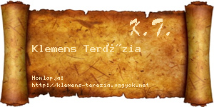 Klemens Terézia névjegykártya